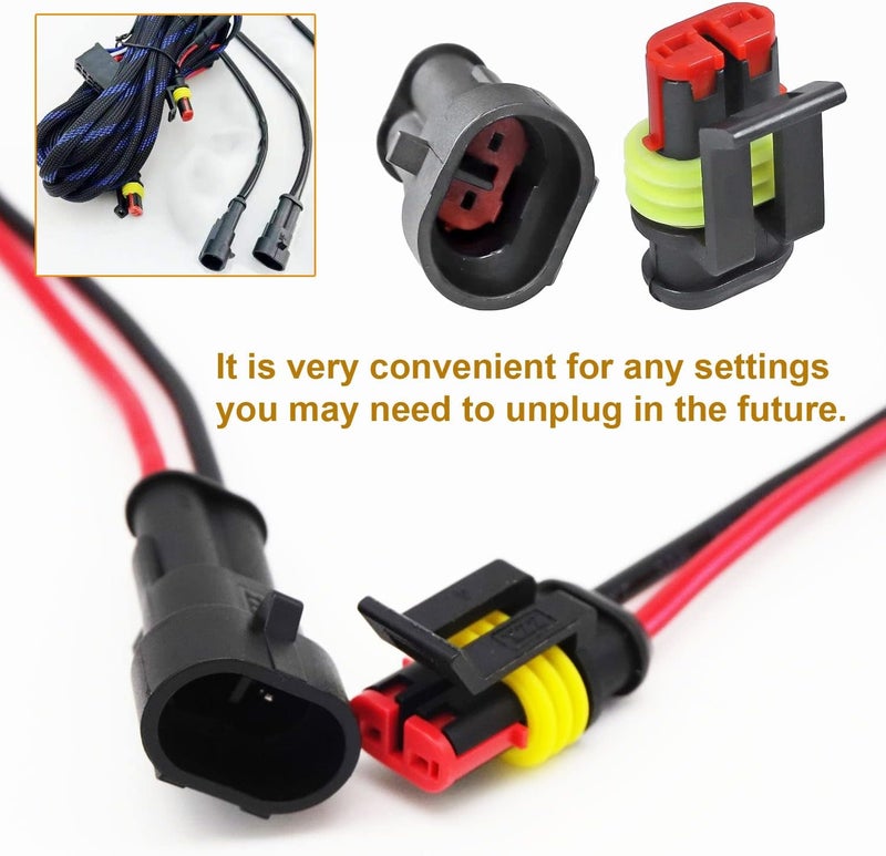 Twippo 25 Kit 2 Pin Connector Automotive Waterproof Connectors 2 Wire Connectors Electrical Connector Two Pin Connector Quick Disconnect Plug Kit 22-16 AWG - Image 4